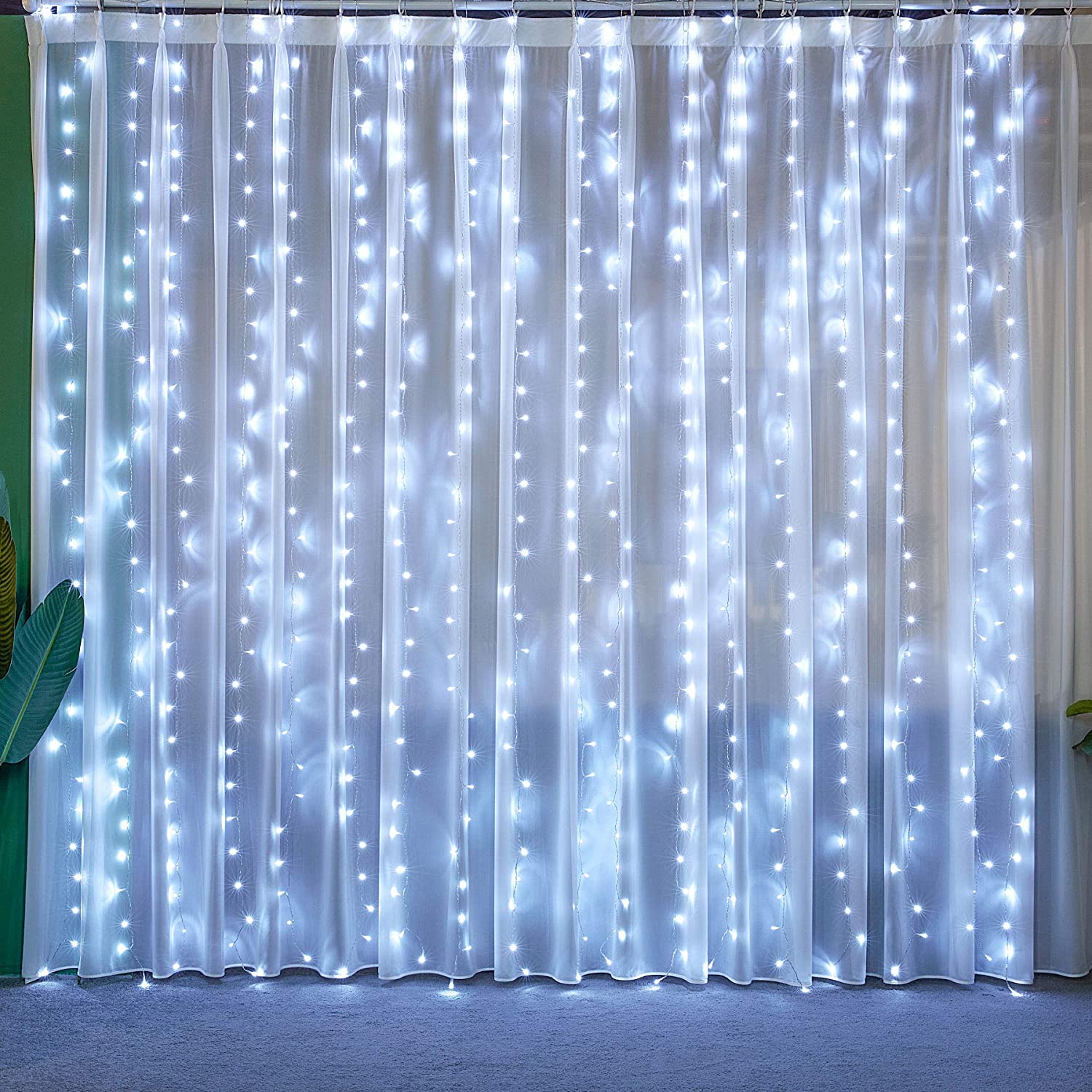 Yinuo Candle Electric Curtain Indoor String Lights, 9.8-Foot