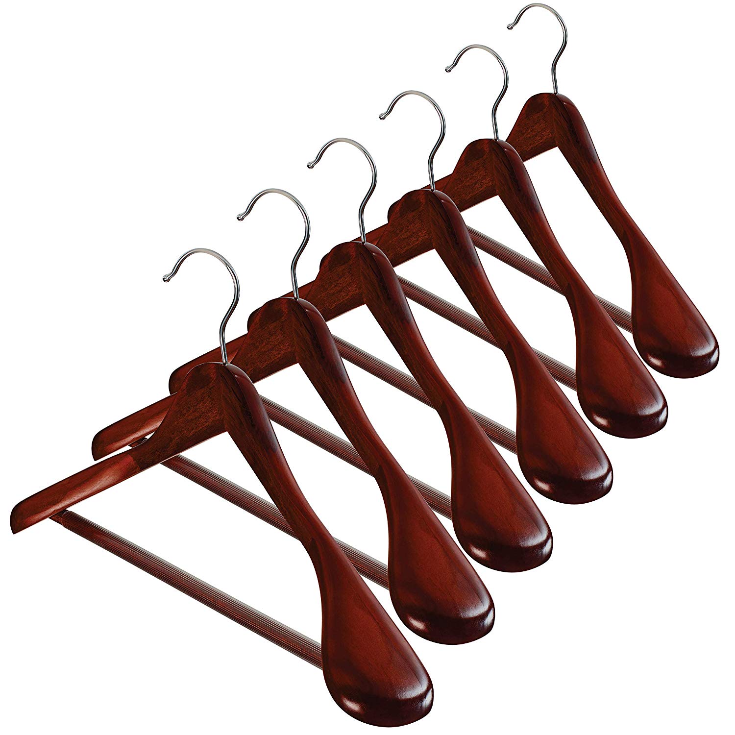 Zober Wooden Hangers, 6-Pack