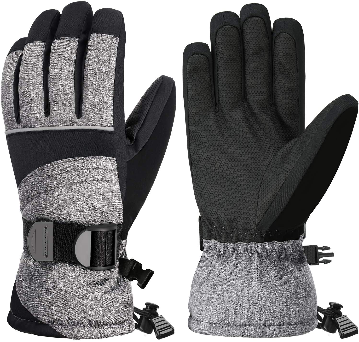 WINTER GLOVES WOMEN'S SUMMON BLACK AND WHITE WATERPROOF AND BREATHABLE SKI 