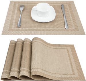 Artand Stain Resistant Washable Placemats, Set of 4