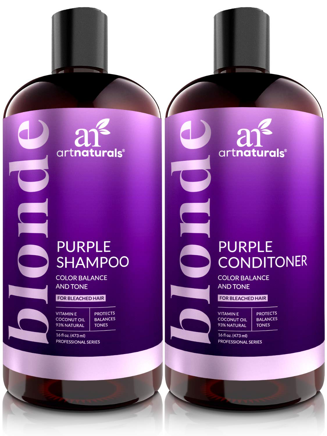 ArtNaturals Purple Shampoo & Conditioner Set for Blonde Hair