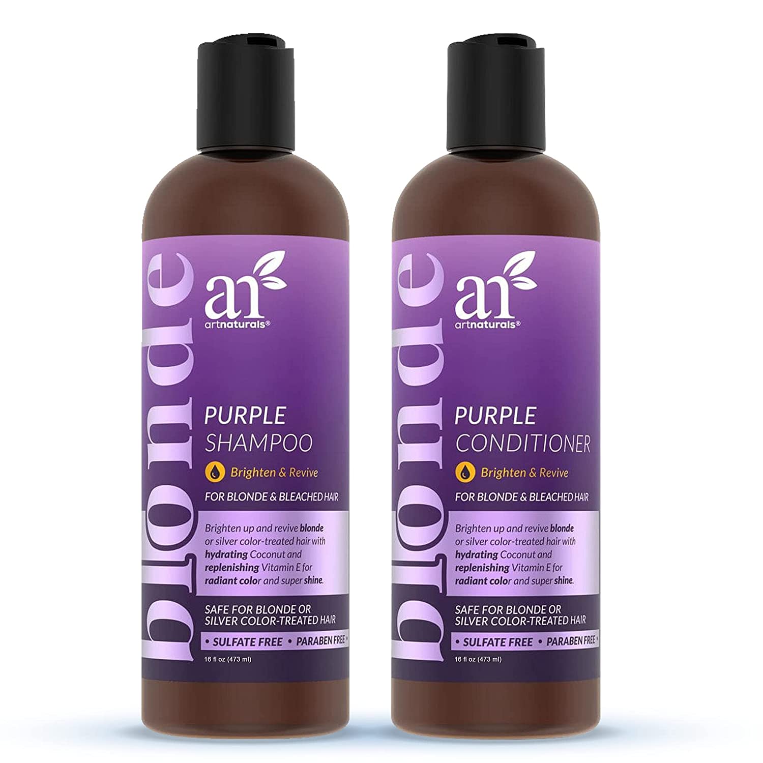 ArtNaturals Restorative Purple Shampoo & Conditioner Set, 16-Ounce