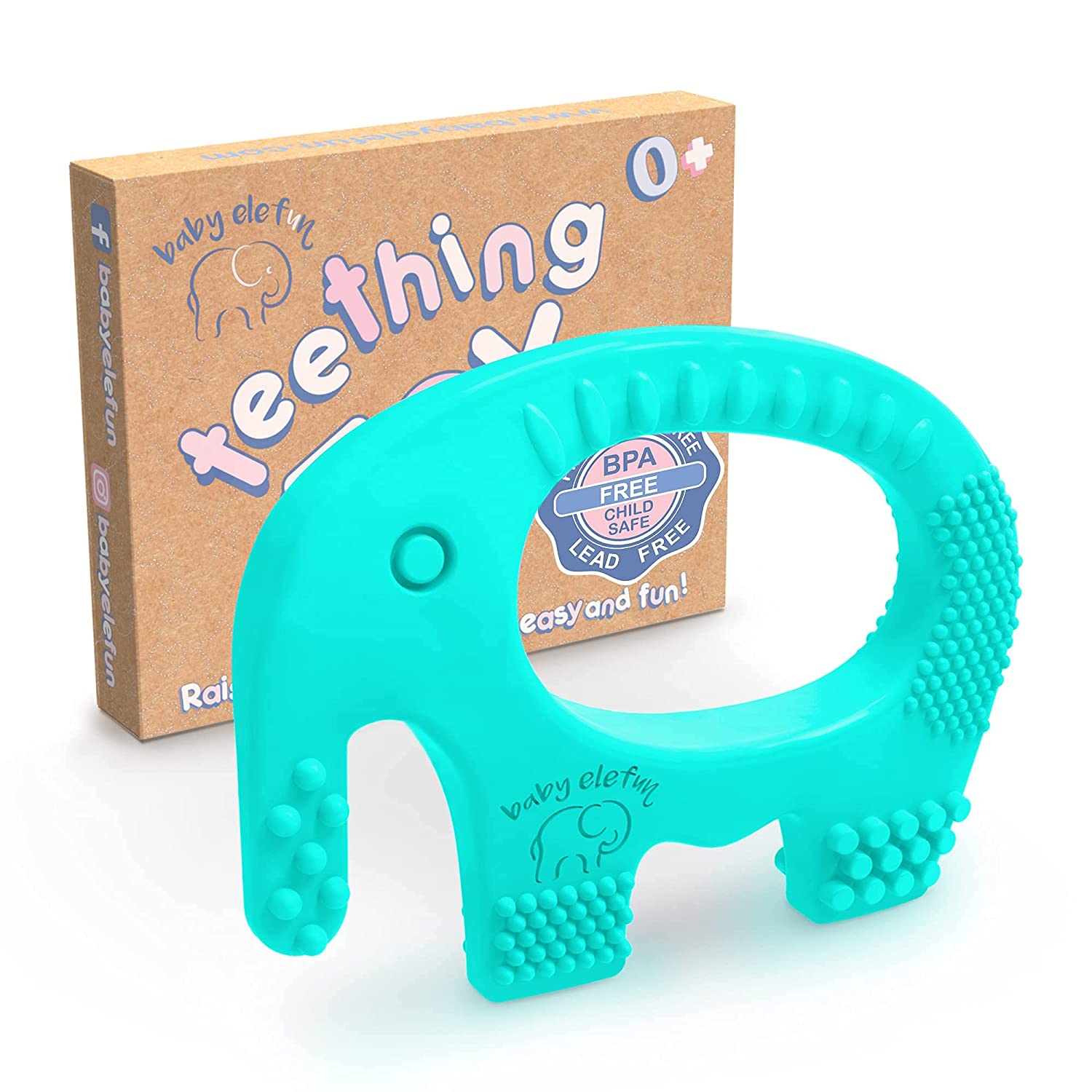 baby elefun BPA Free Silicone Elephant Teething Toy