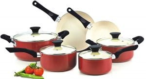 Cook N Home Easy Clean Nonstick Ceramic Cookware Set, 10-Piece