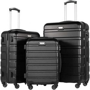 Coolife Ergonomic Handle Hard Shell Suitcase, 3-Piece