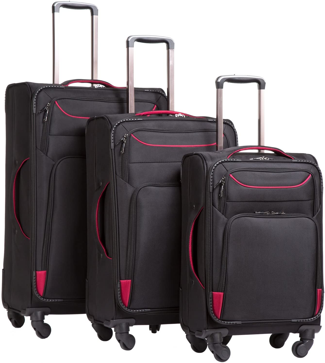 Coolife Oxford Cloth Soft Shell Suitcase, 3-Piece