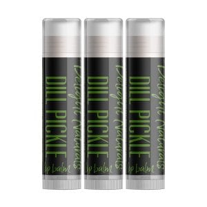 Delight Naturals Dill Pickle Lip Balm, 3-Pack
