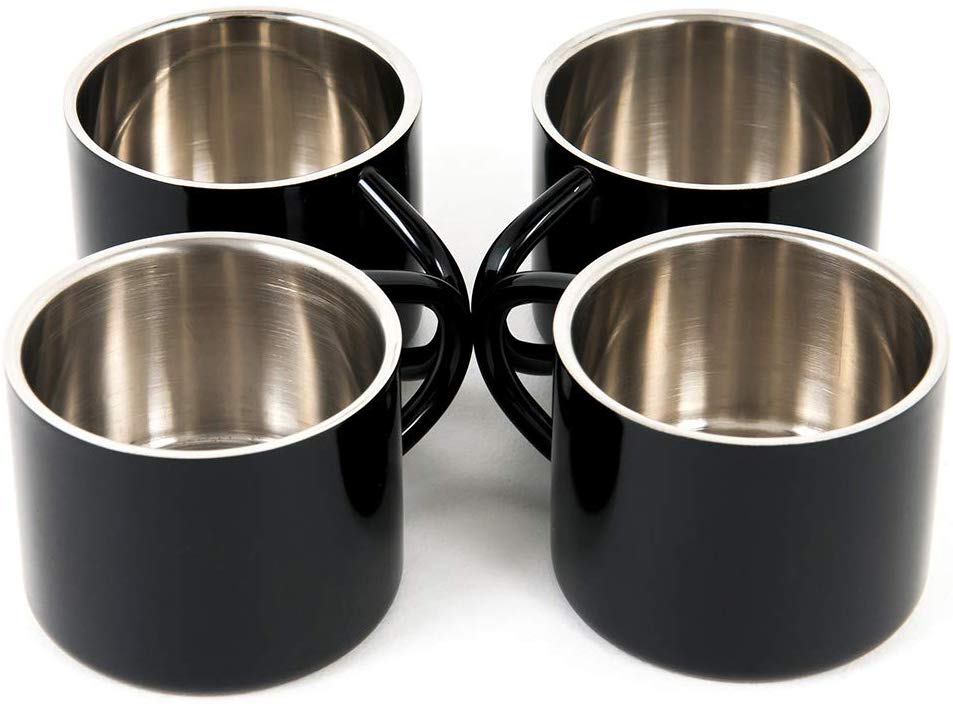 Farnsworth & Loyd Stainless Steel Espresso Cups, Set Of 4