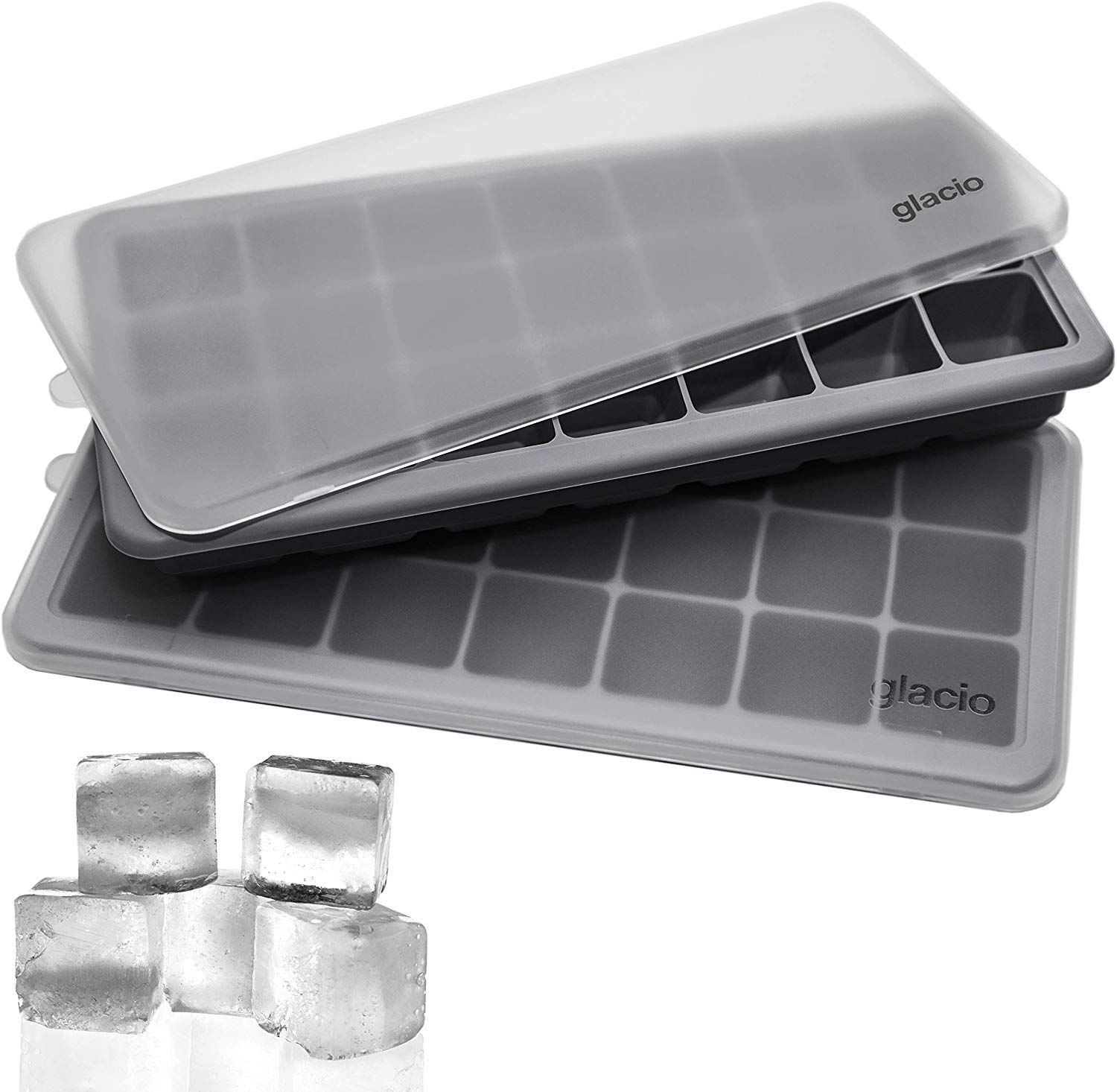 glacio Silicone Ice Cube Trays with Lids, 42-Cube