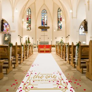 Healon Religious Quote Wedding Aisle Runner, 3×100-Foot