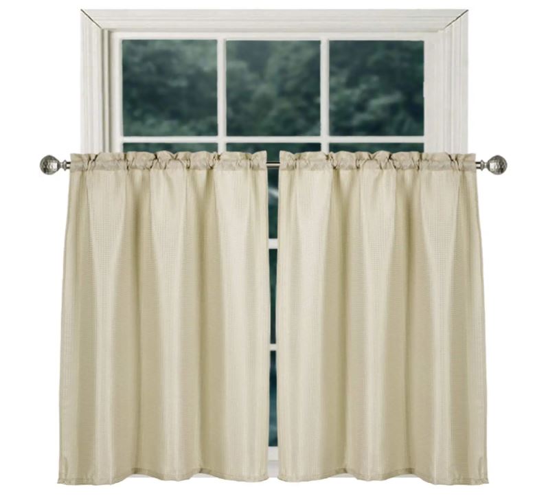 Home Queen Light-Filtering Woven Bathroom Window Curtain
