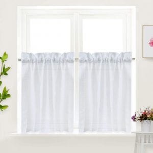 IDEALHOUSE Easy Care Wrinkle-Proof Bathroom Window Curtain