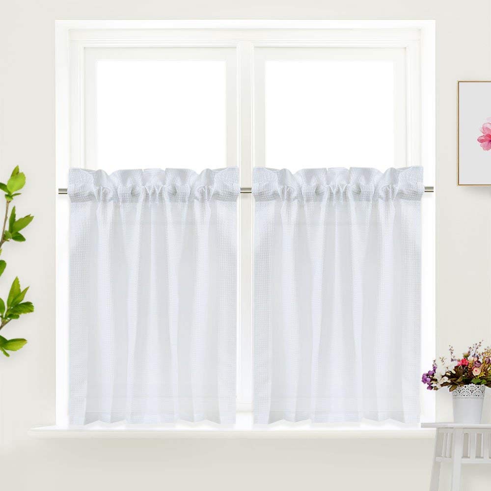 IDEALHOUSE Woven Short  Bathroom  Window Curtain 