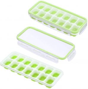 IKICH Ice Cube Trays with Locking Lids, 14-Cube