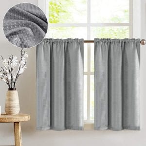 jinchan Pleated Semi-Shear Bathroom Curtains