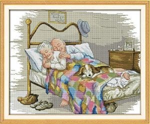Joy Sunday Old Married Couple Counted Cross Stitch Kit