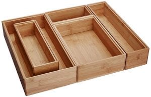 Lipper International Stackable Bamboo Drawer Cutlery Trays