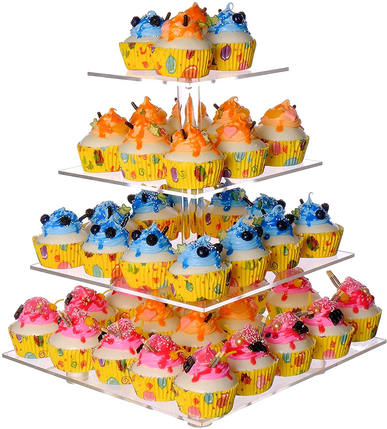 LoveDisplay Maypole Acrylic Cupcake Stand, 4-Tier