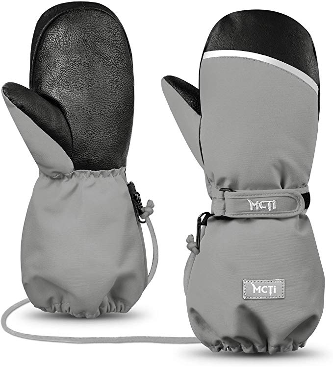 MCTi Faux Leather Drawstring Mittens For Kids