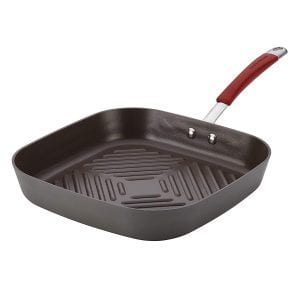 Rachael Ray Silicone Grip Nonstick Grill Pan, 11-Inch