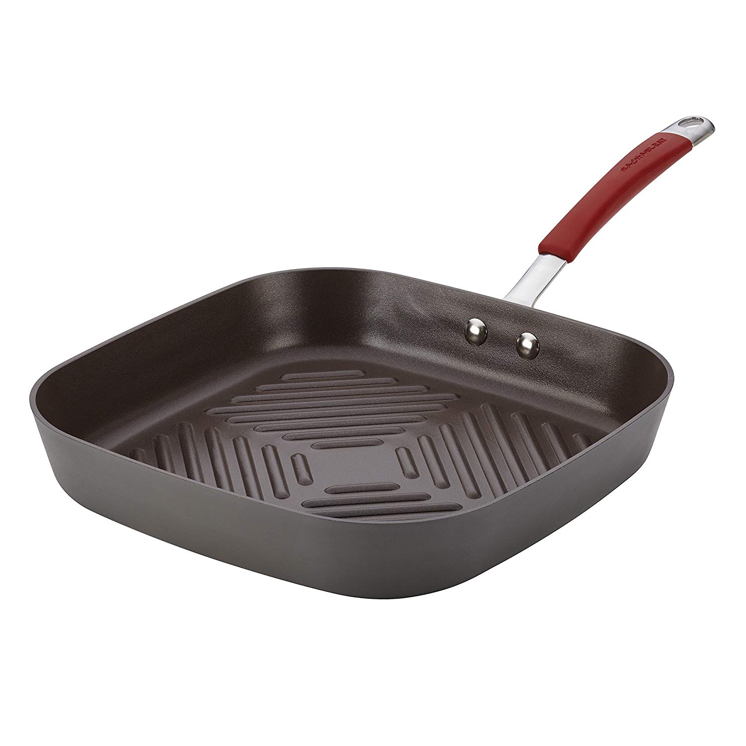 Rachael Ray Silicone Grip Nonstick Grill Pan, 11-Inch