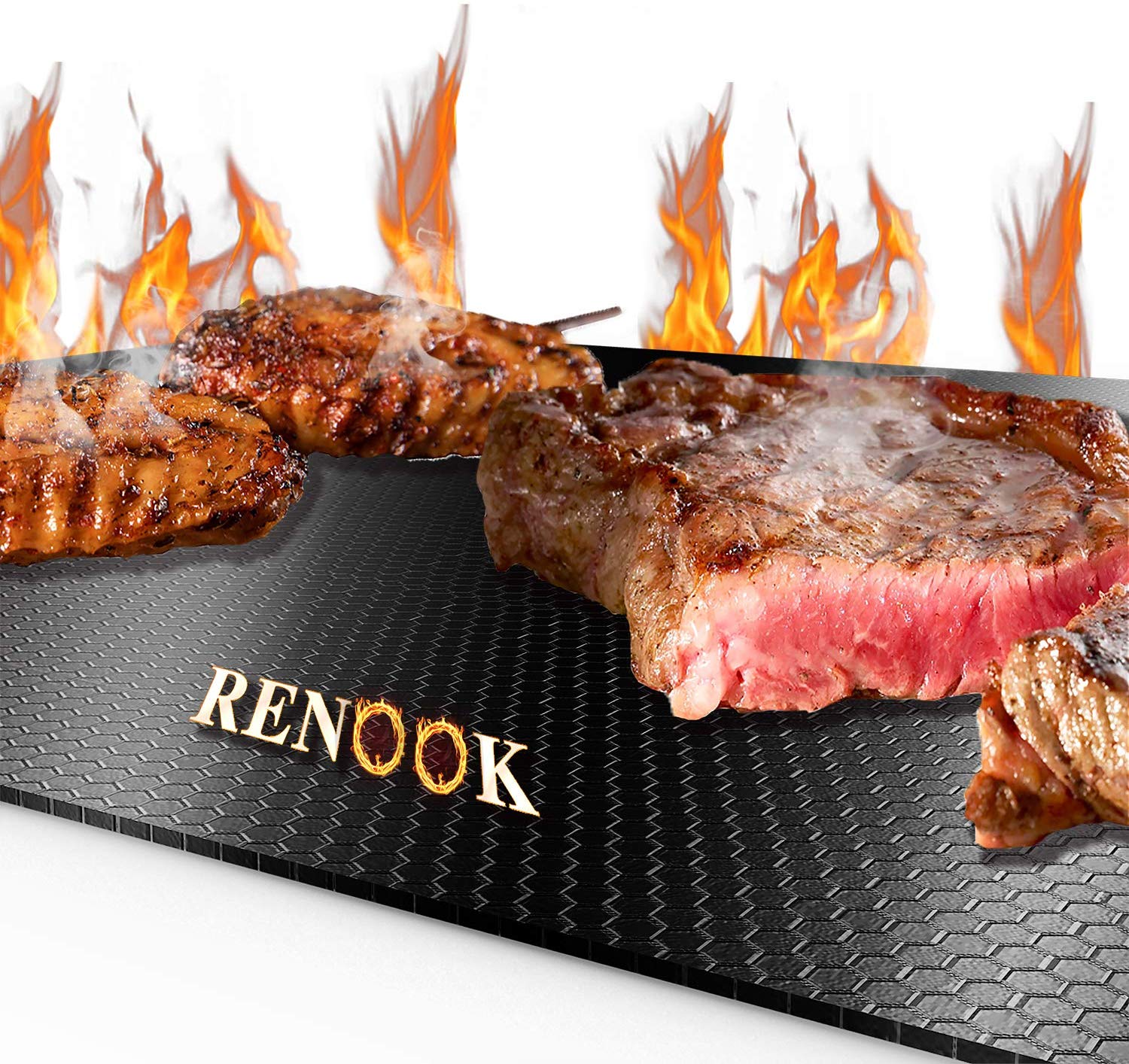 BBQ Grill Mat kungfurenon Grill Mat Non Stick & Baking Mat FDA Approved Safety 