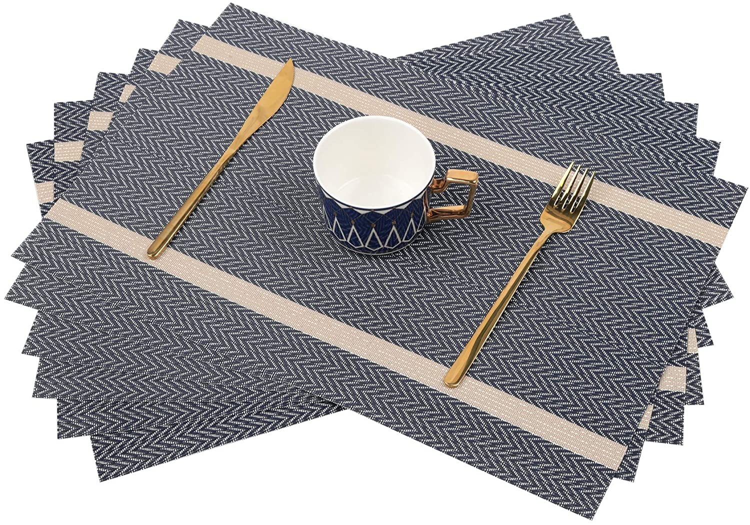 SAYOPIN Wedding Stain-Resistant Kitchen Placemats, Set Of 4