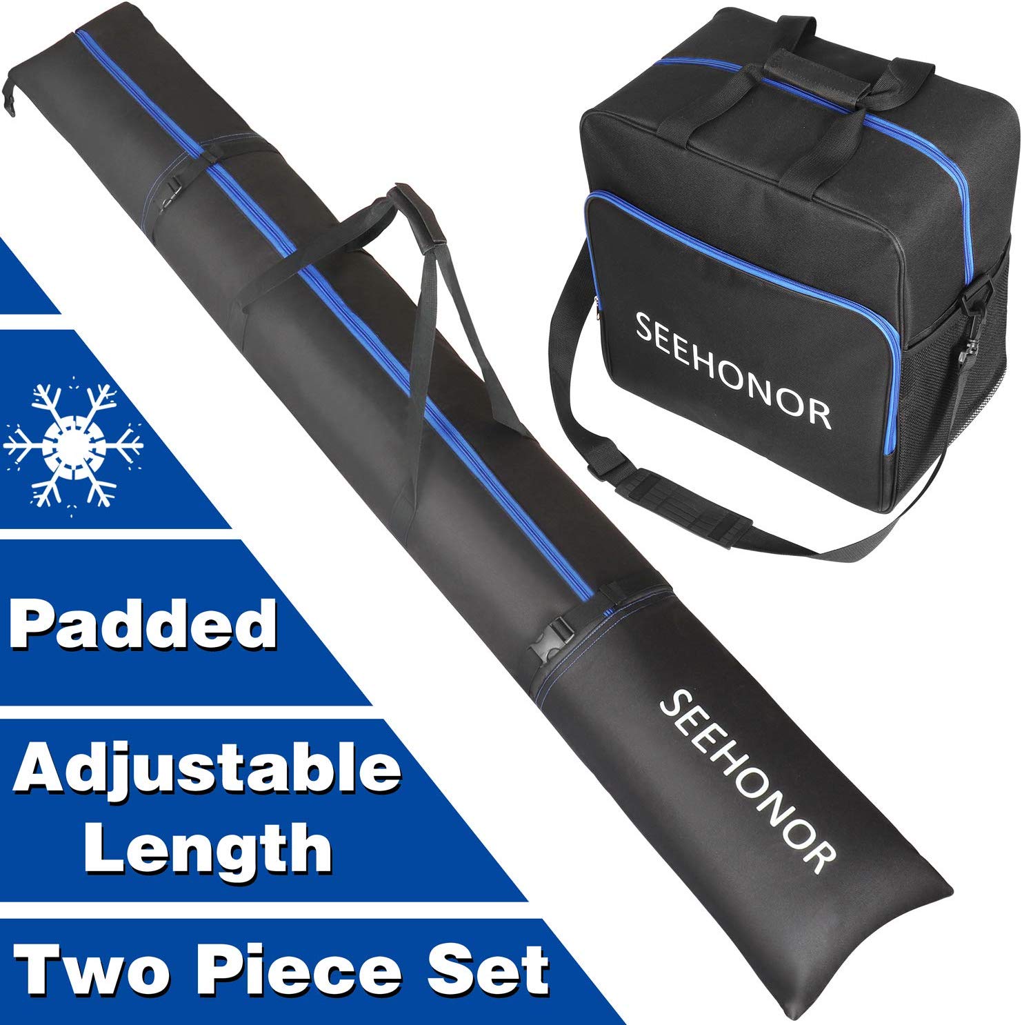 SEEHONOR Padded Ski and Boot Bag Combo