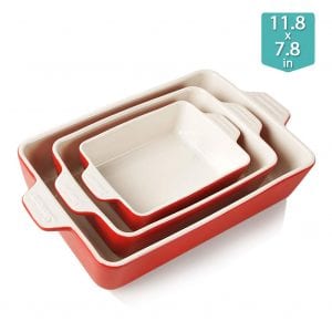 Sweejar Ceramic Bakeware Set, 3-Piece