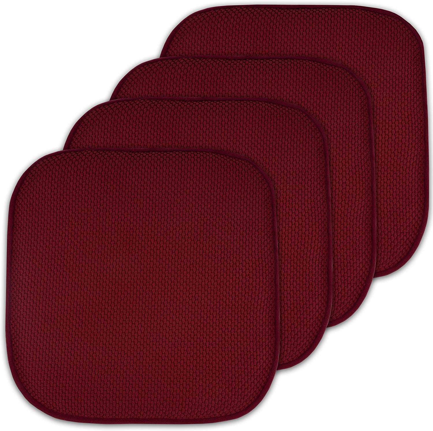 Sweet Home Collection Tie-Less Non-Slip Chair Pads, 4-Pack