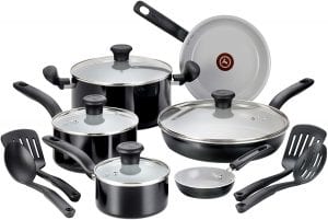 T-fal Thermo-Spot Ceramic Nonstick Cookware Set, 14-Piece