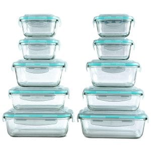 Vallo Glass Food Storage Container Set, 20-Piece