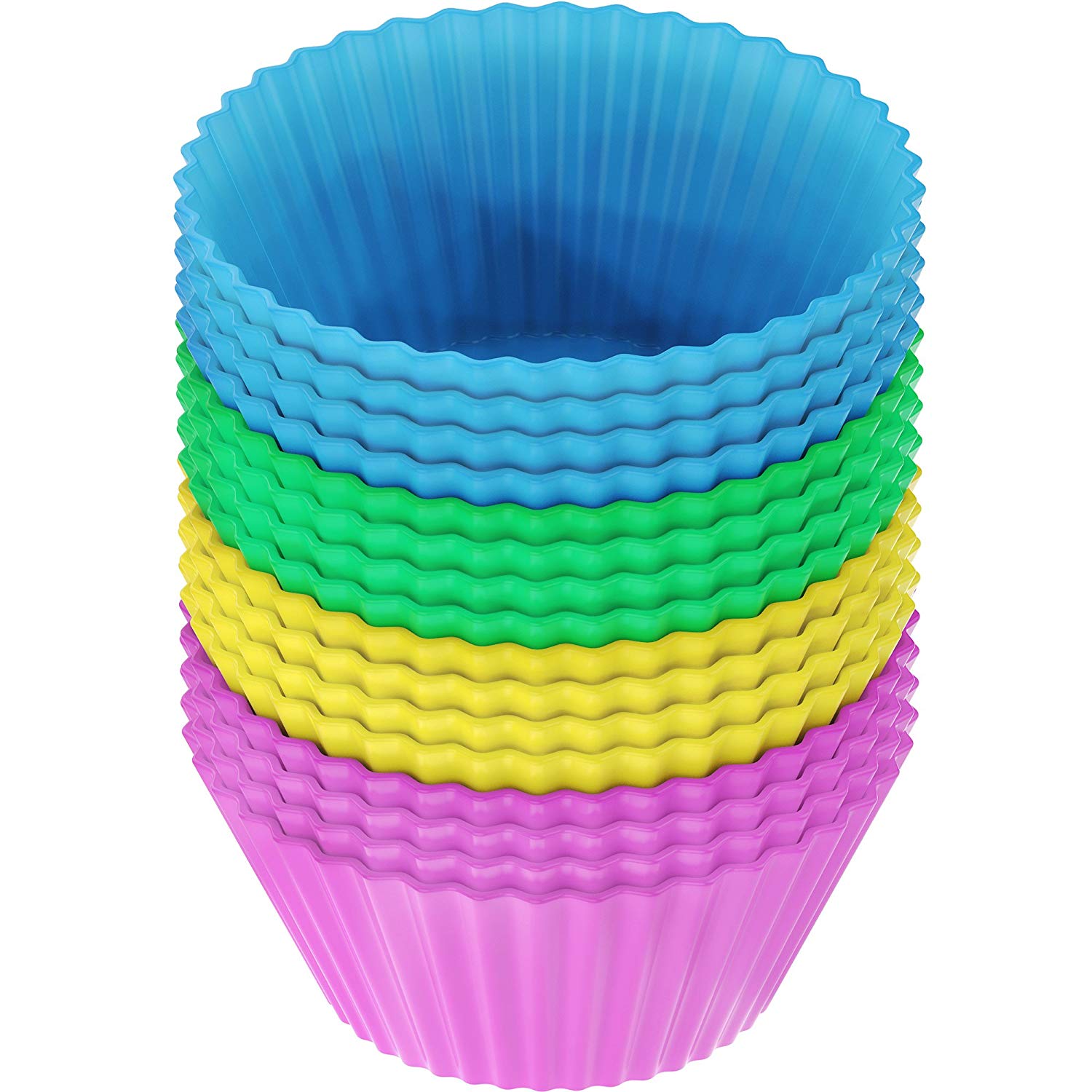 Vremi Silicone Cupcake Baking Cups, 24-Pack