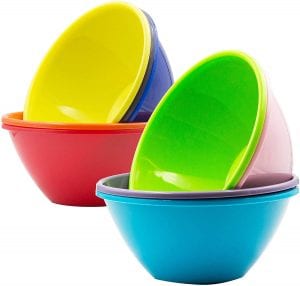 Youngever Plastic Cereal Bowls, Set of 9