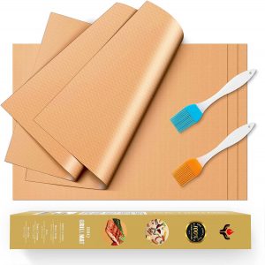YRYM HT Chemical-Free Copper BBQ Grill Mats, Set Of 5