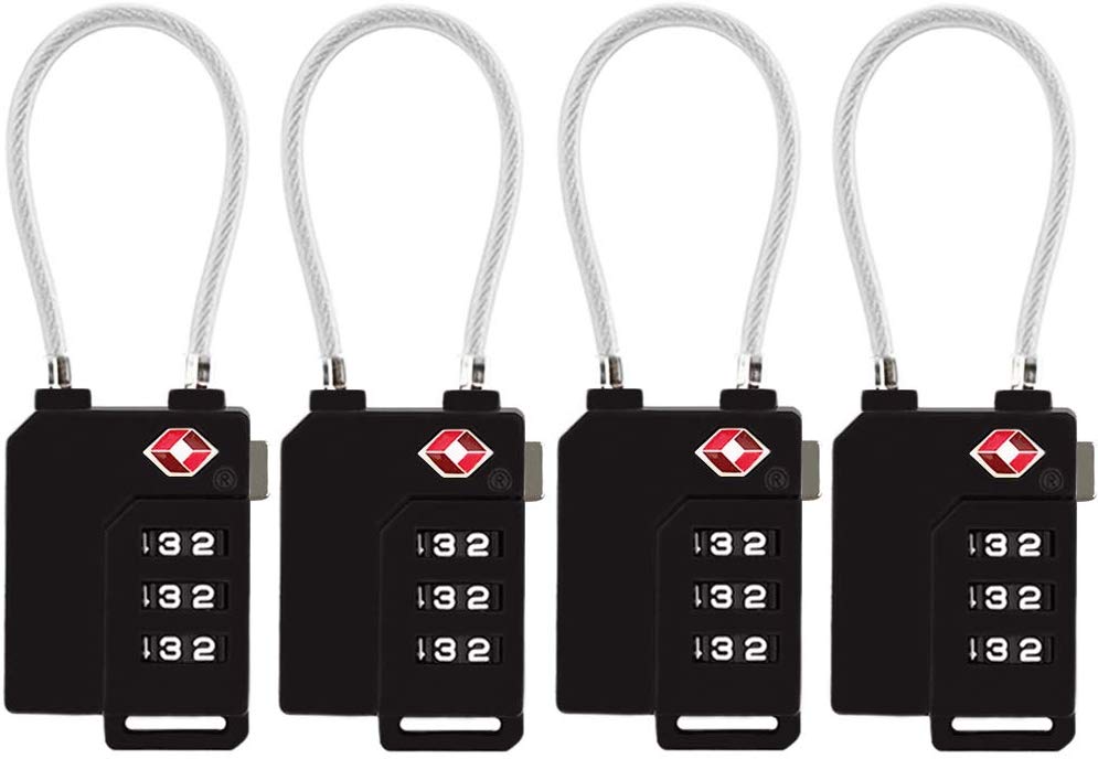 Zhovee Security TSA Combination Luggage Locks, 4-Pack