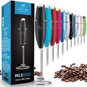 Zulay Kitchen Handheld Milk Frother With Stand