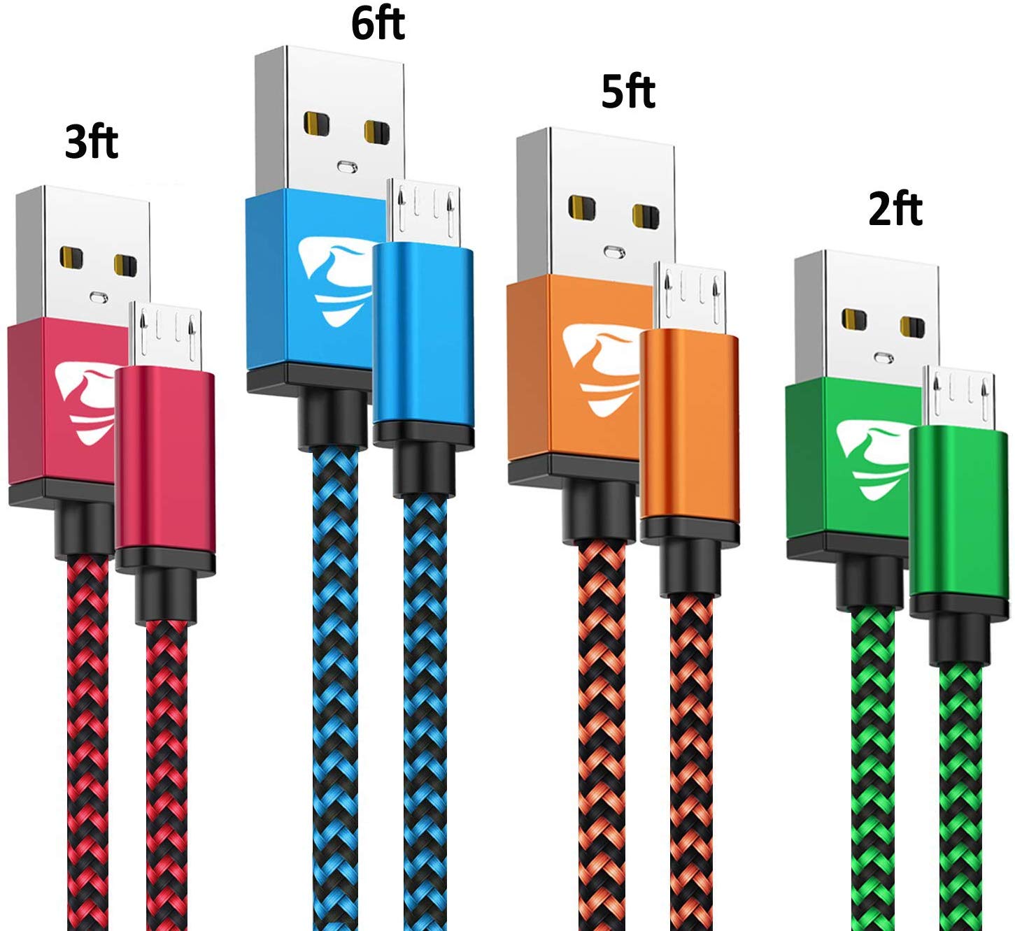 Aioneus Fast Android Charger Cable, 2 to 6-Feet
