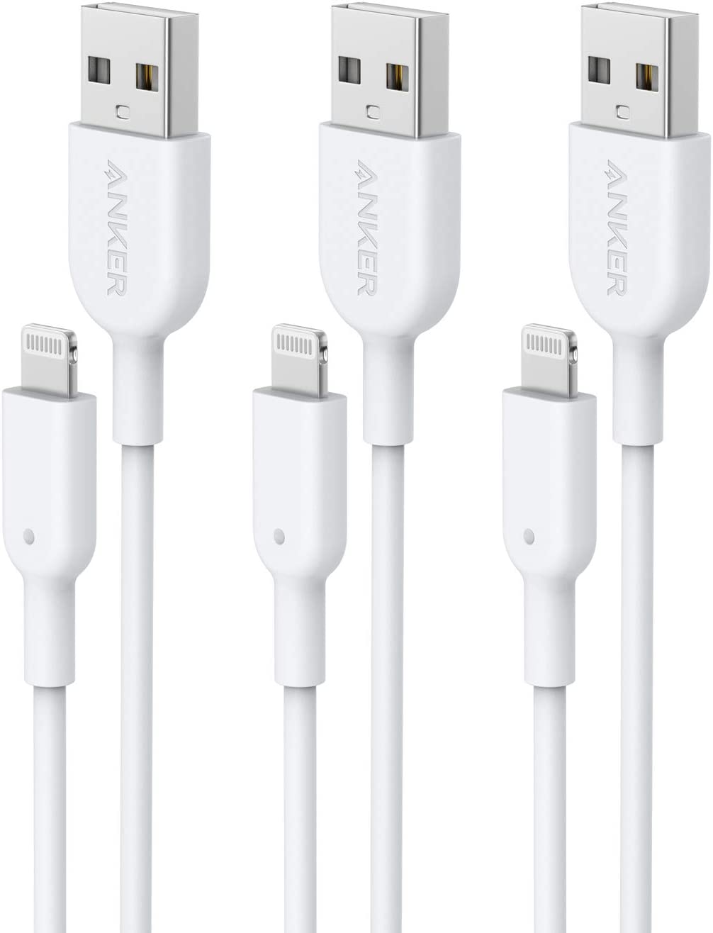 Anker Male-To-Male iPhone Charger Cords, 3-Pack