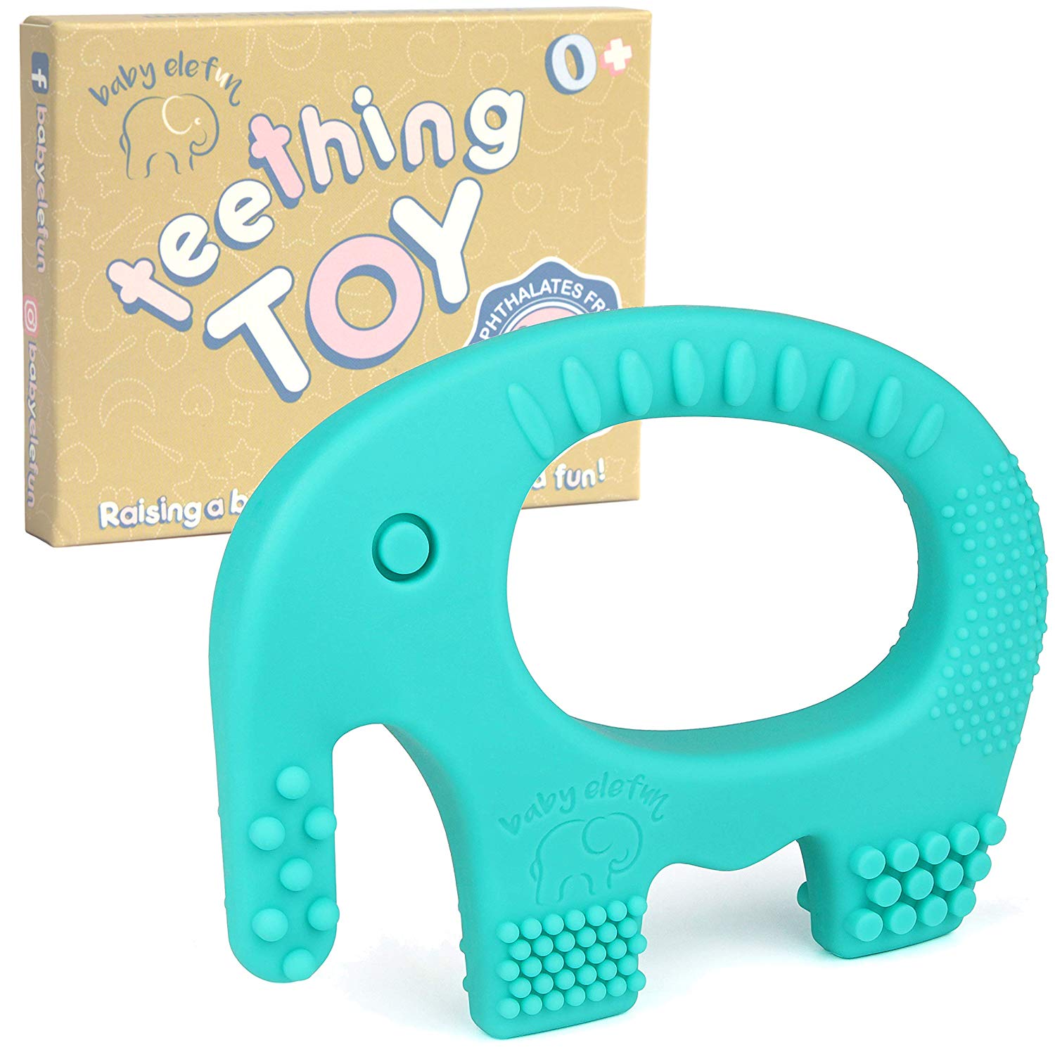 Easy To Hold Highly Effective Elephant Teether Soft Teething Toys For Boys Teethers For Babies Bpa Free Silicone Best for Freezer Bendable Cool 3 6 12 Months 1 Year Old Baby Shower Gifts