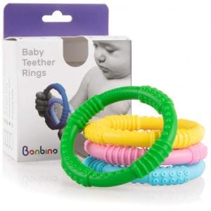Bonbino Non-Toxic BPA Free Teething Toy, 4-Pack