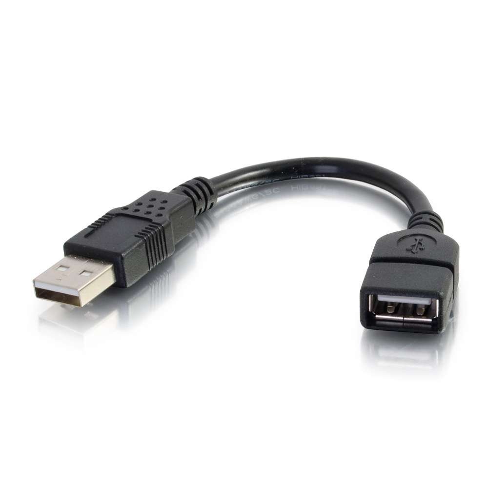 C2G Personal Computer USB 2.0 Extension Cable, 6-Inch