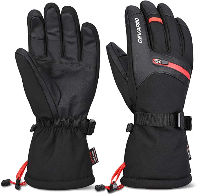 Cevapro Winter Waterproof 3M Thinsulate Ski Gloves