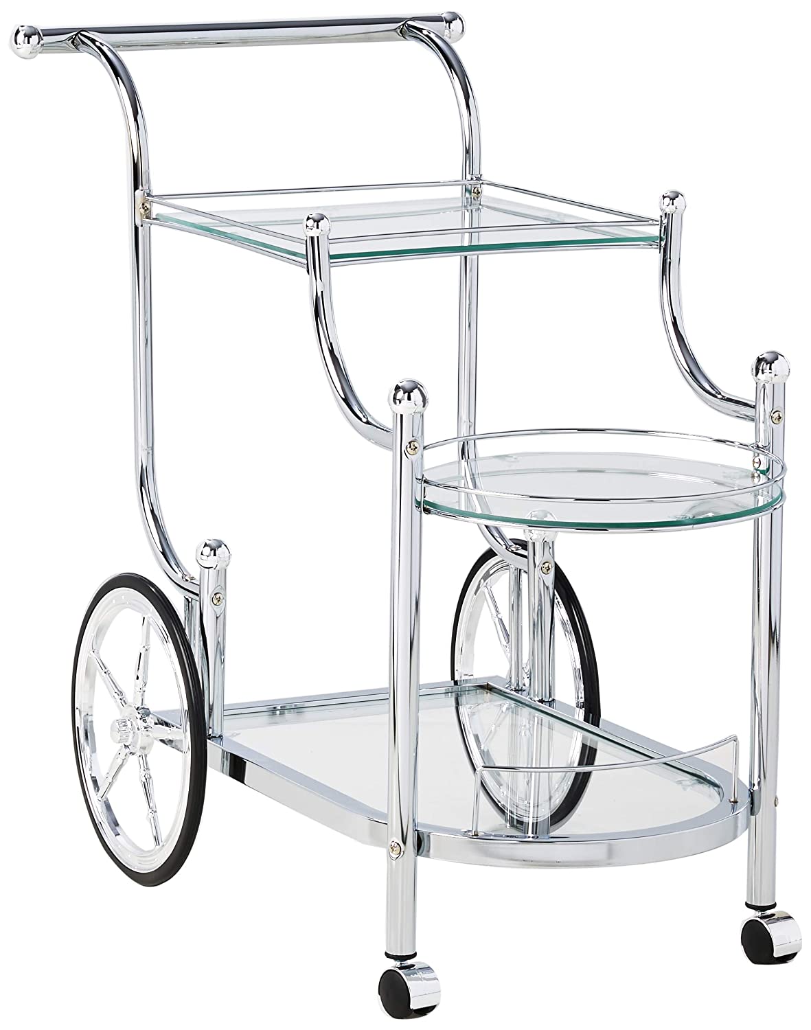 Coaster Home Furnishings Chrome Wheeled Serving Cart
