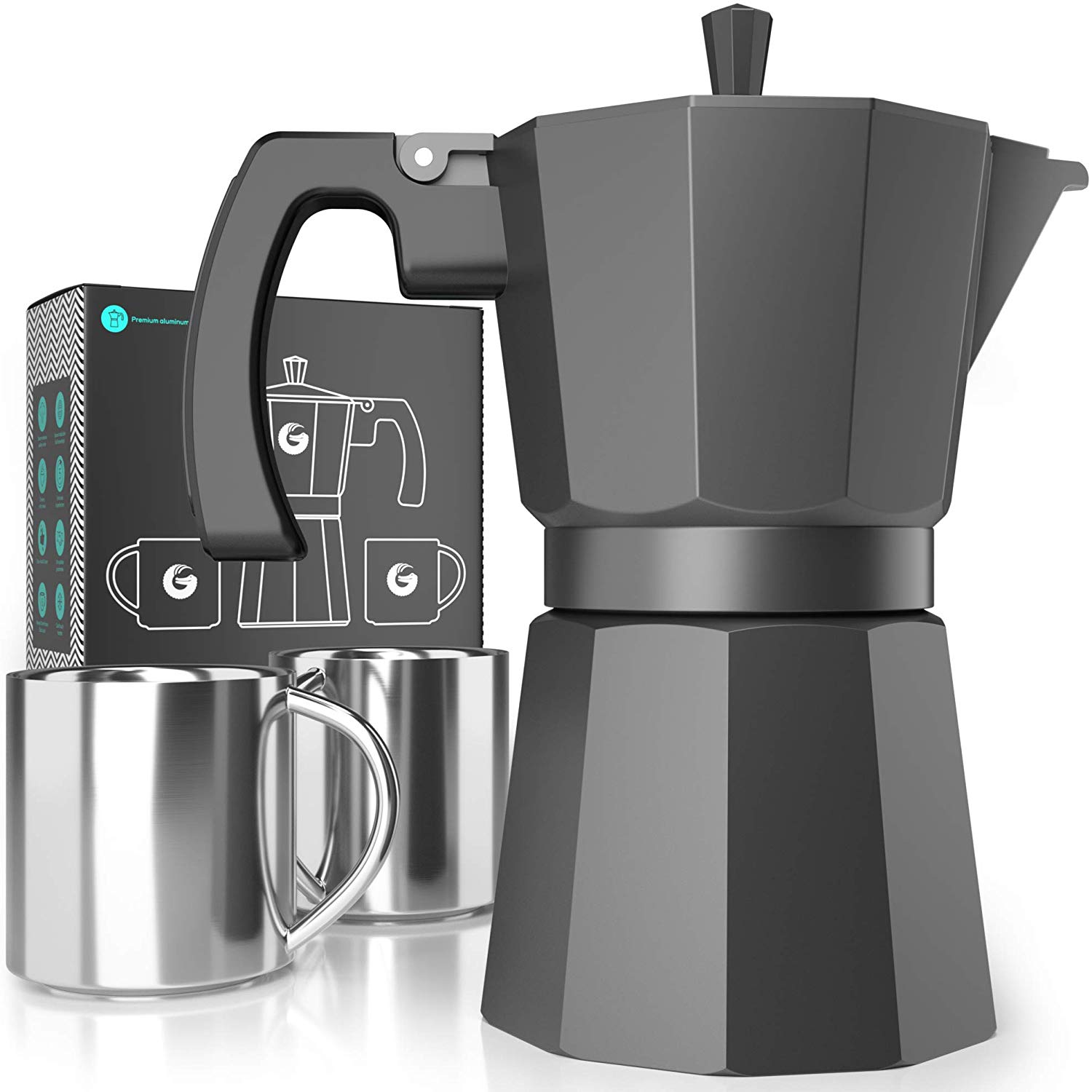 Coffee Gator Vacuum Insulated Moka Pot Stovetop Espresso Maker