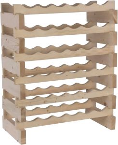 DisplayGifts Pine Wood Wine Rack For Small Spaces, 36-Bottles