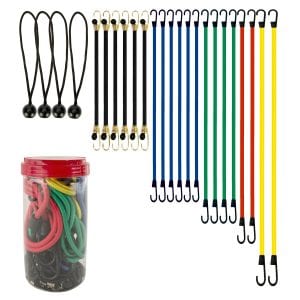 EFFICERE Natural Latex Anti-UV Bungee Cords, 24-Piece