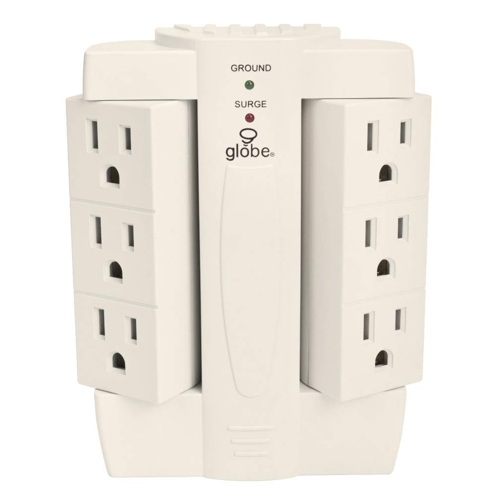 Globe Electric Swivel Surge Protector Wall Adapter, 6-Outlet