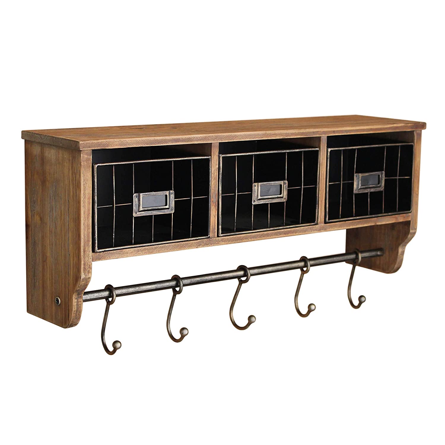 HBCY Creations Industrial Mounted Coat Rack & Shelving