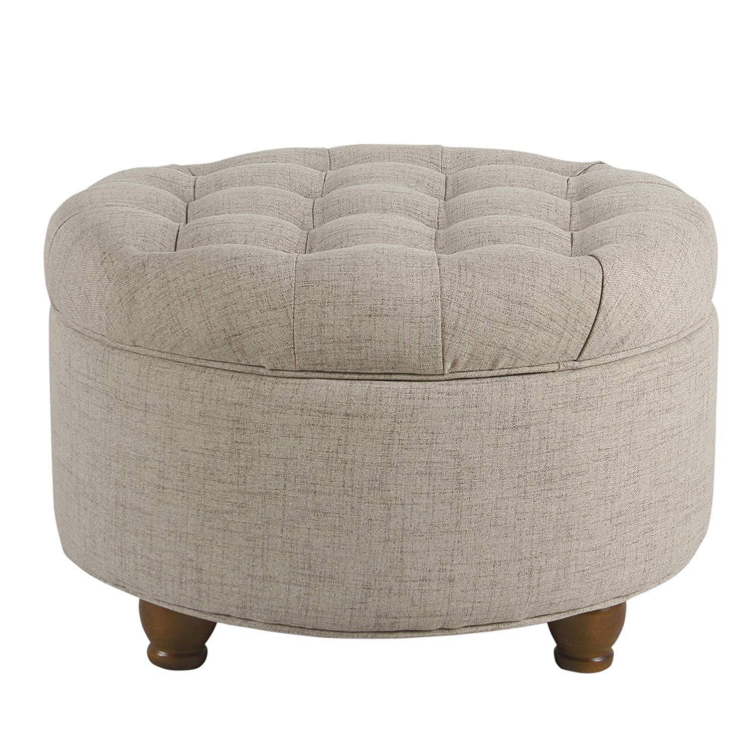 HomePop Tapered Leg Button Tufted Ottoman